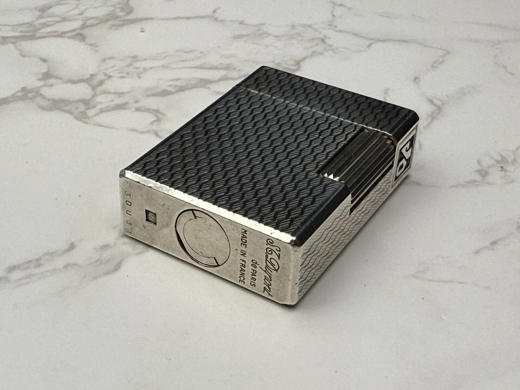 NICE S.T. DUPONT Line 1 / L1 BR Gas Lighter - Silver plated - Serviced-AL01-0845