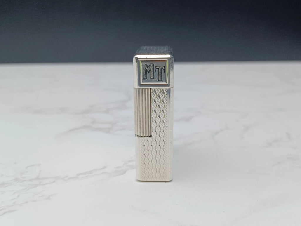 NICE S.T. DUPONT Line 1 / L1 BR Gas Lighter - Silver plated - Serviced-AC03-1763