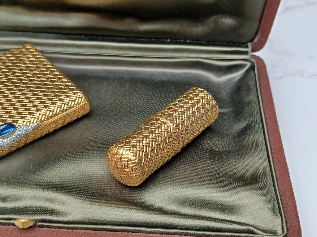 Rare Van Cleef & Arpels Powder Compact & Lipstick Case - 18K Gold - 0913CO BD08