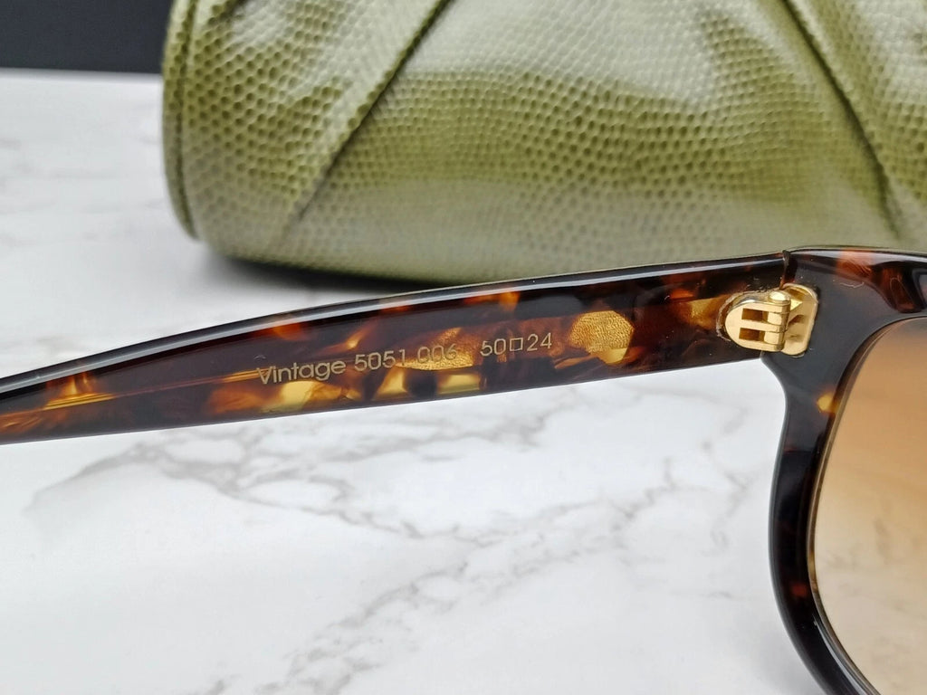 EMMANUELLE KHANH " VINTAGE " EK5051 - Brown Scale Sunglasses -New - Old Stock