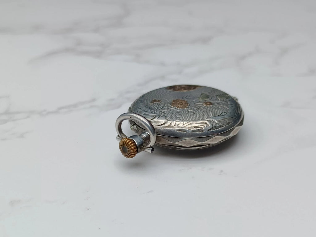 Antike vergoldete Taschenuhr aus massivem Silber