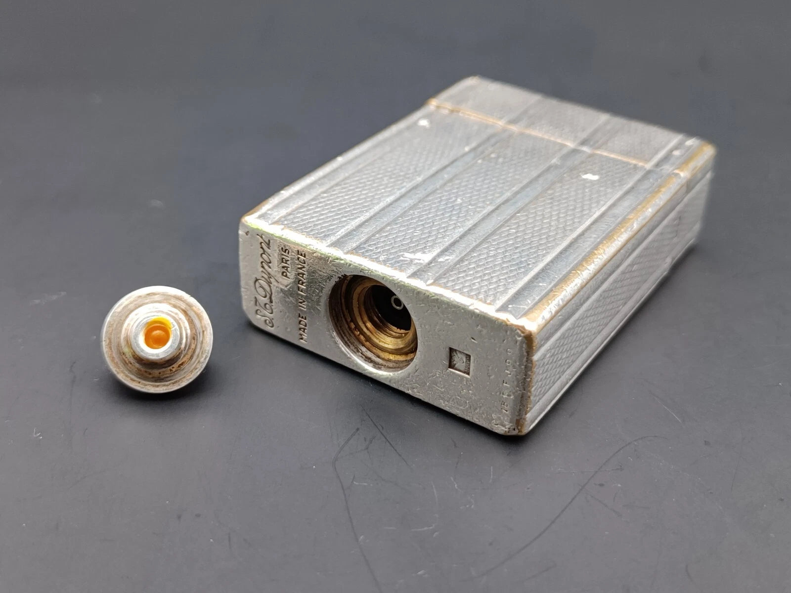 S.T. Dupont Line 1 BR Gas Lighter - Silver plated - Made In France - BA03-1466