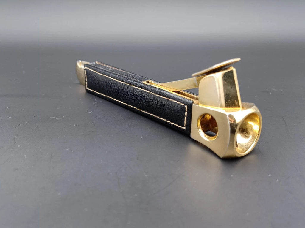 Solingen Cigar Cutter - Black Leather - Made In Germany - AG14-0946