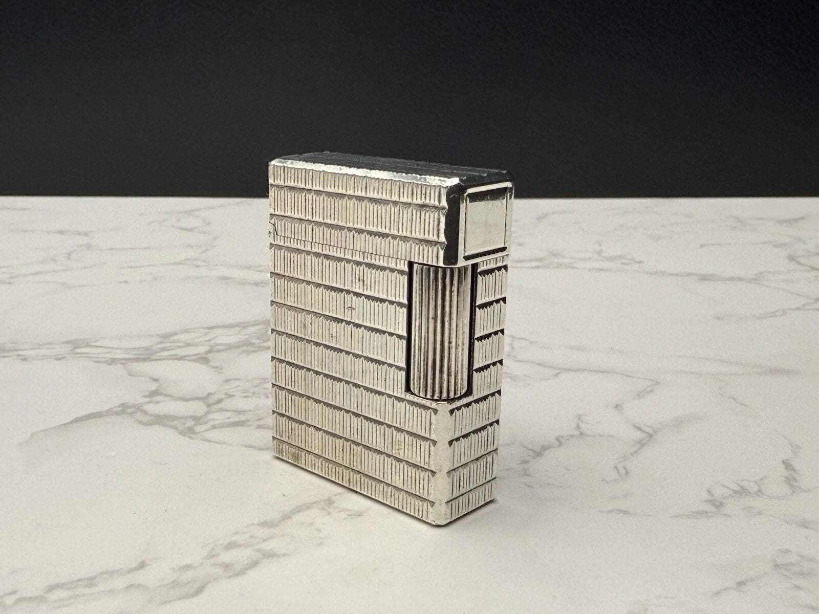 S.T. DUPONT Line 1 BR Gas Lighter - L1 BR - Small Model -Silver plated-AL13-1786