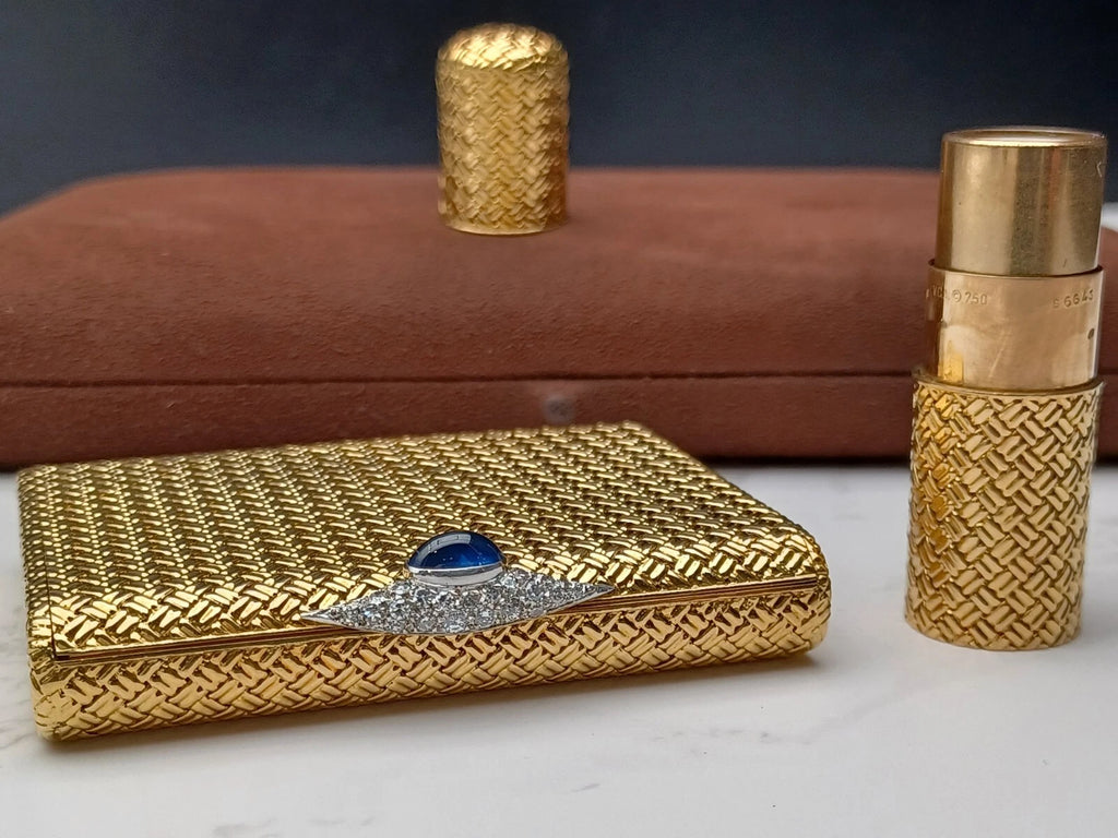 Rare Van Cleef & Arpels Powder Compact & Lipstick Case - 18K Gold - 0913CO BD08