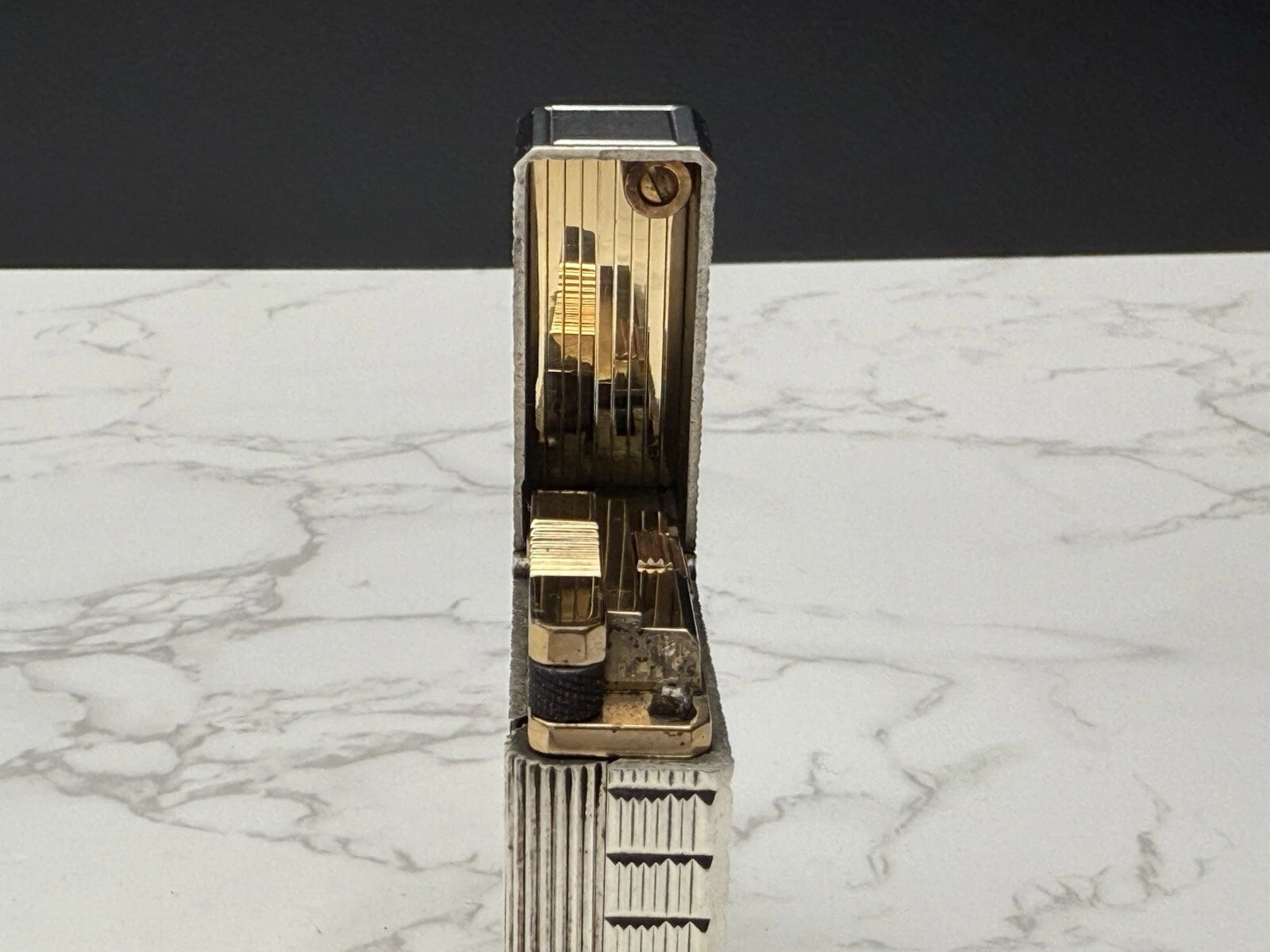 S.T. DUPONT Line 1 BR Gas Lighter - L1 BR - Small Model -Silver plated-AL13-1786