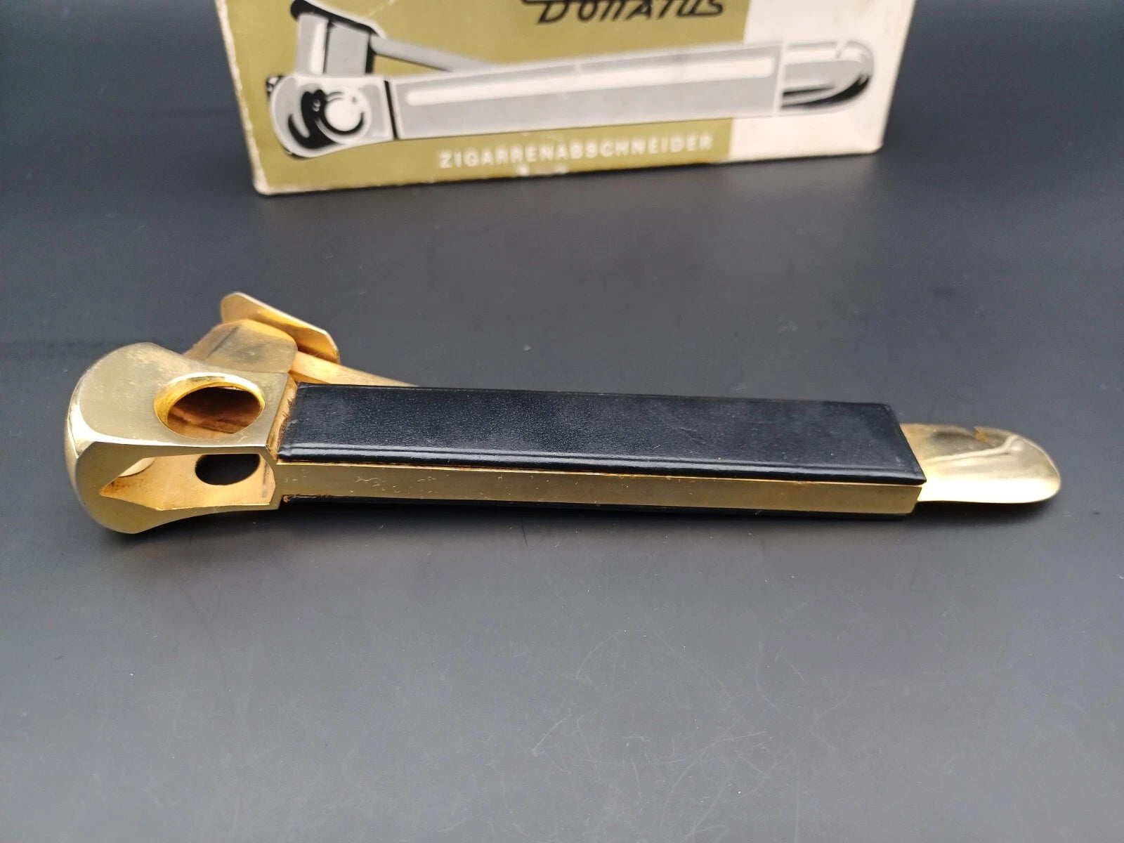 Solingen Cigar Cutter With Box - Black Leather - Made In Germany - BB15-0945