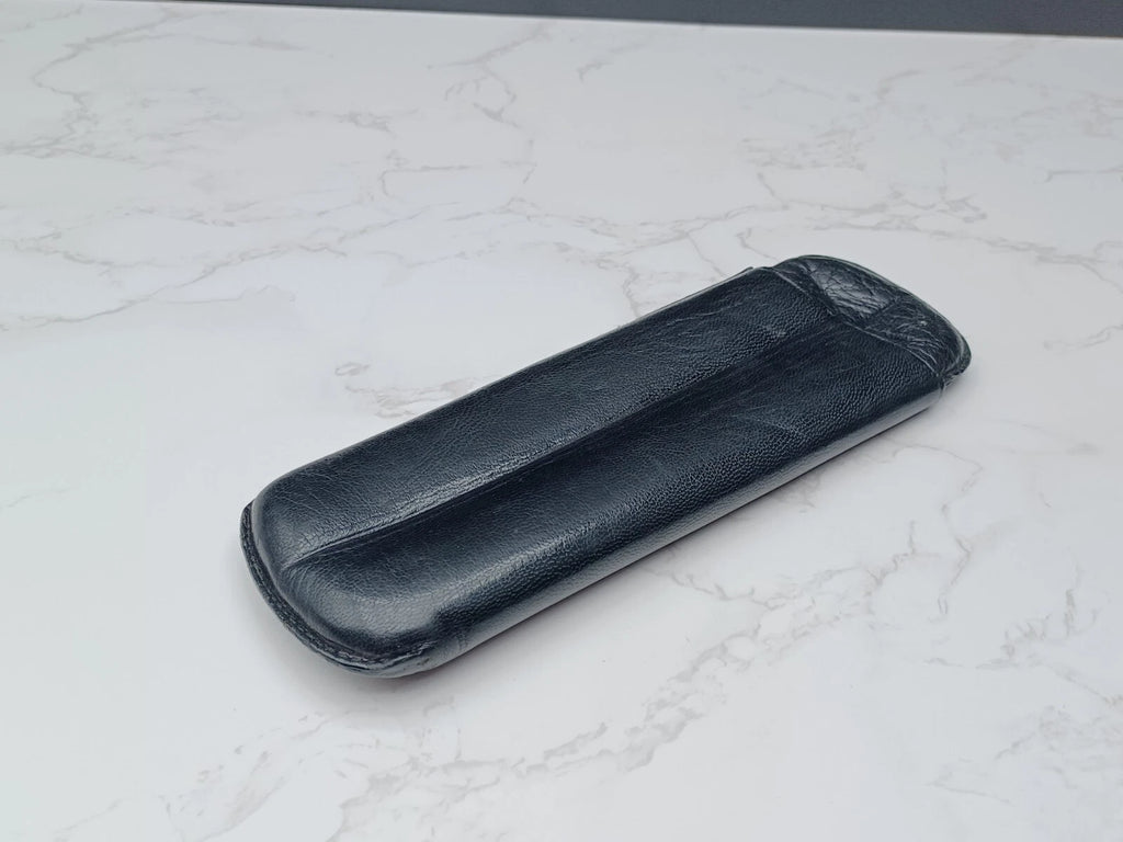 Nice vintage cigar case - Black leather - AM10-1581