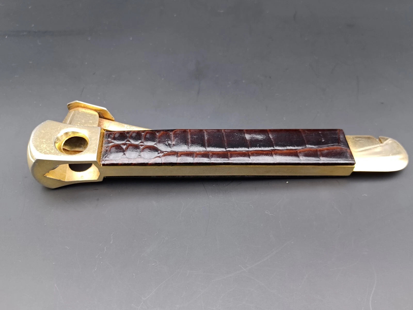 Nice Solingen Cigar Cutter - Brown Leather - Made In Germany - AG14-880