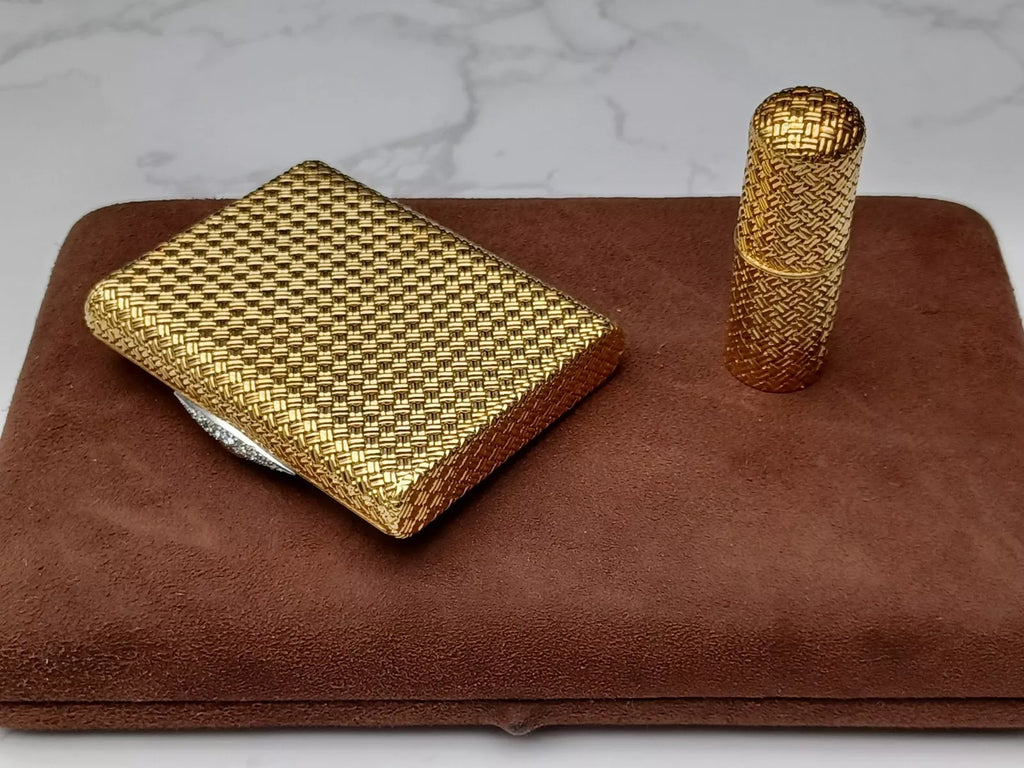 Rare Van Cleef & Arpels Powder Compact & Lipstick Case - 18K Gold - 0913CO BD08