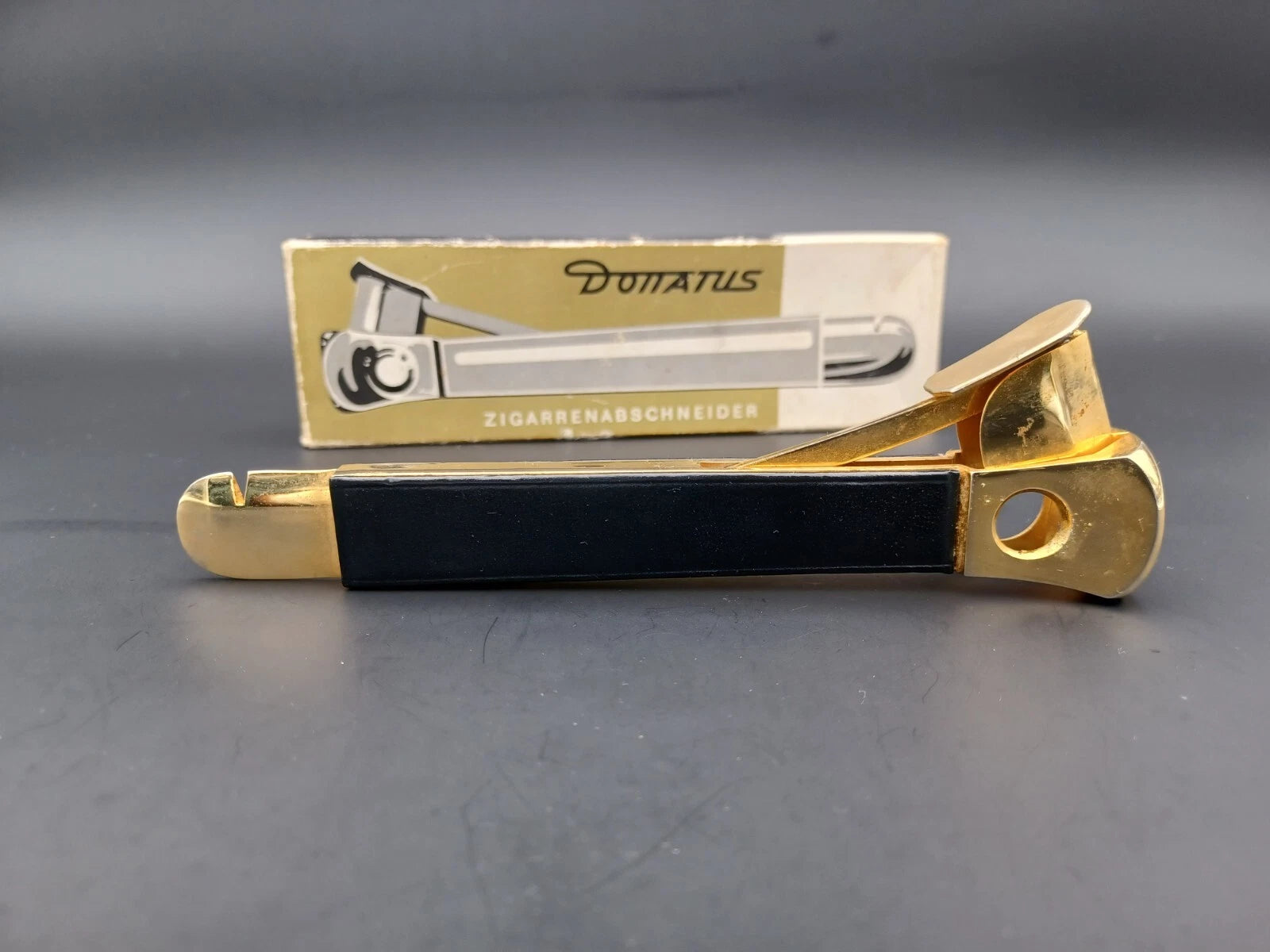 Solingen Cigar Cutter With Box - Black Leather - Made In Germany - BB15-0945