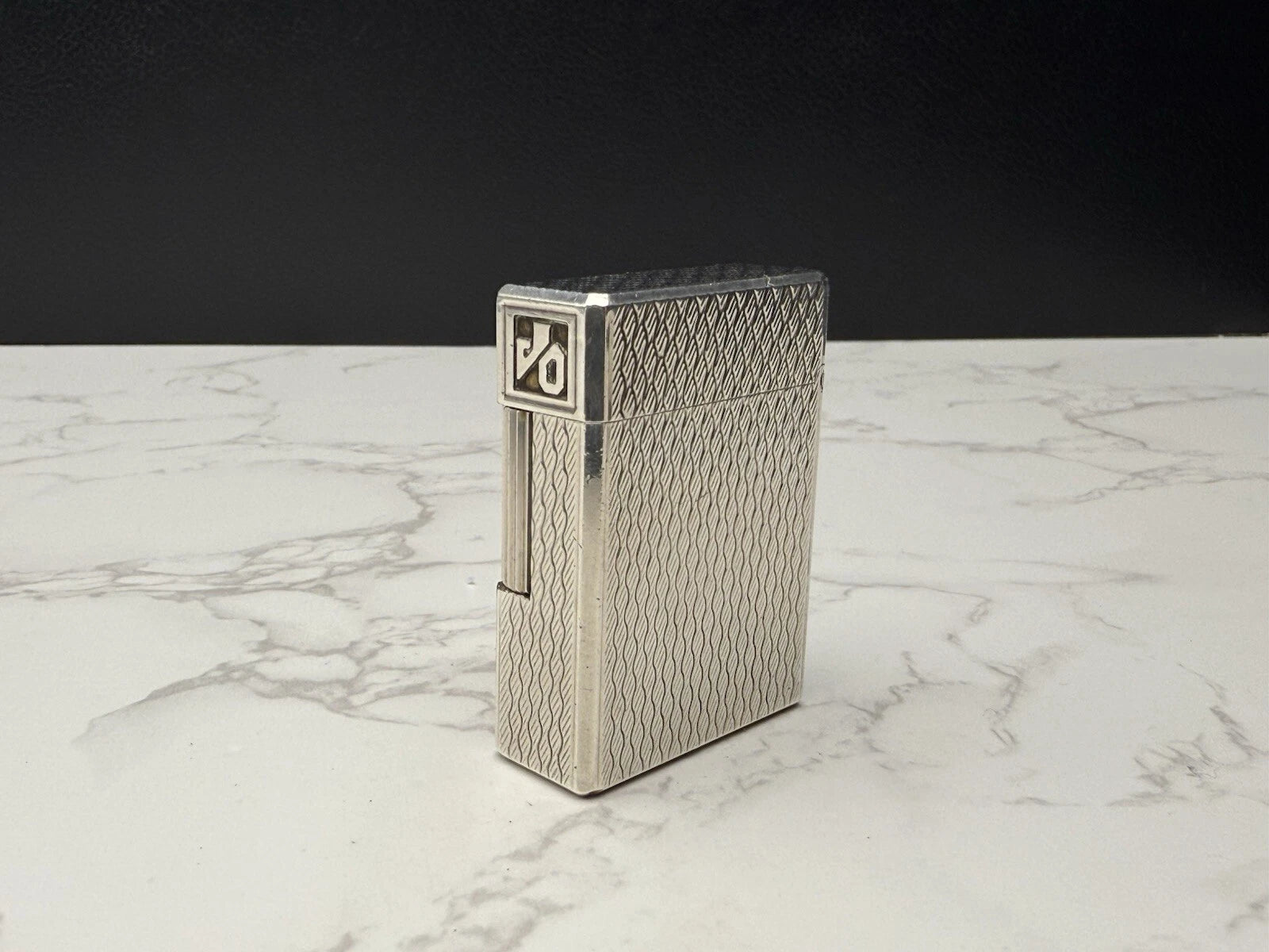 NICE S.T. DUPONT Line 1 / L1 BR Gas Lighter - Silver plated - Serviced-AL01-0845