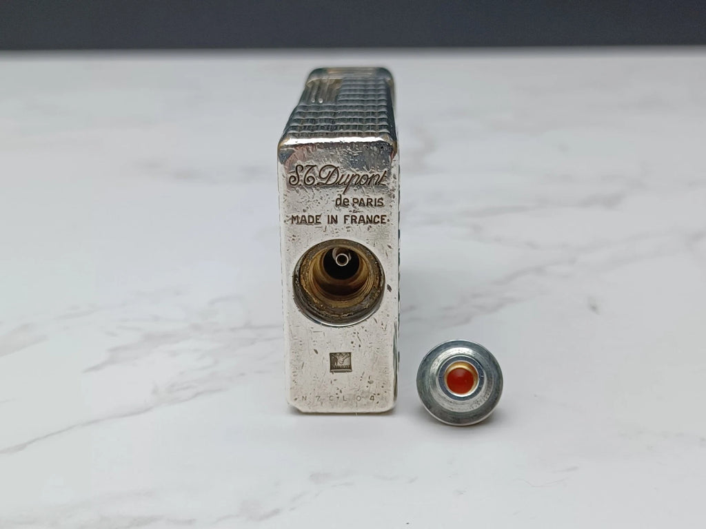 RARE S.T. DUPONT L1 BR DRAGO - Gas Lighter - Line 1 BR -Silver Plated -AG02-1794