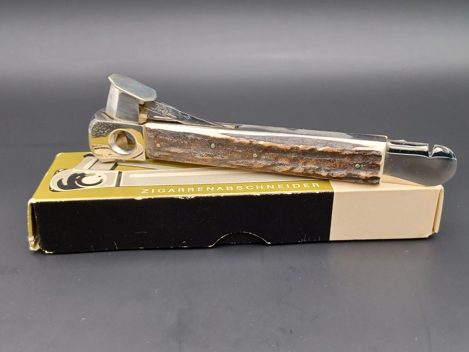 Nice Ibelo Cigar Cutter With Box - Horn - Made In Germany - AG14-1339