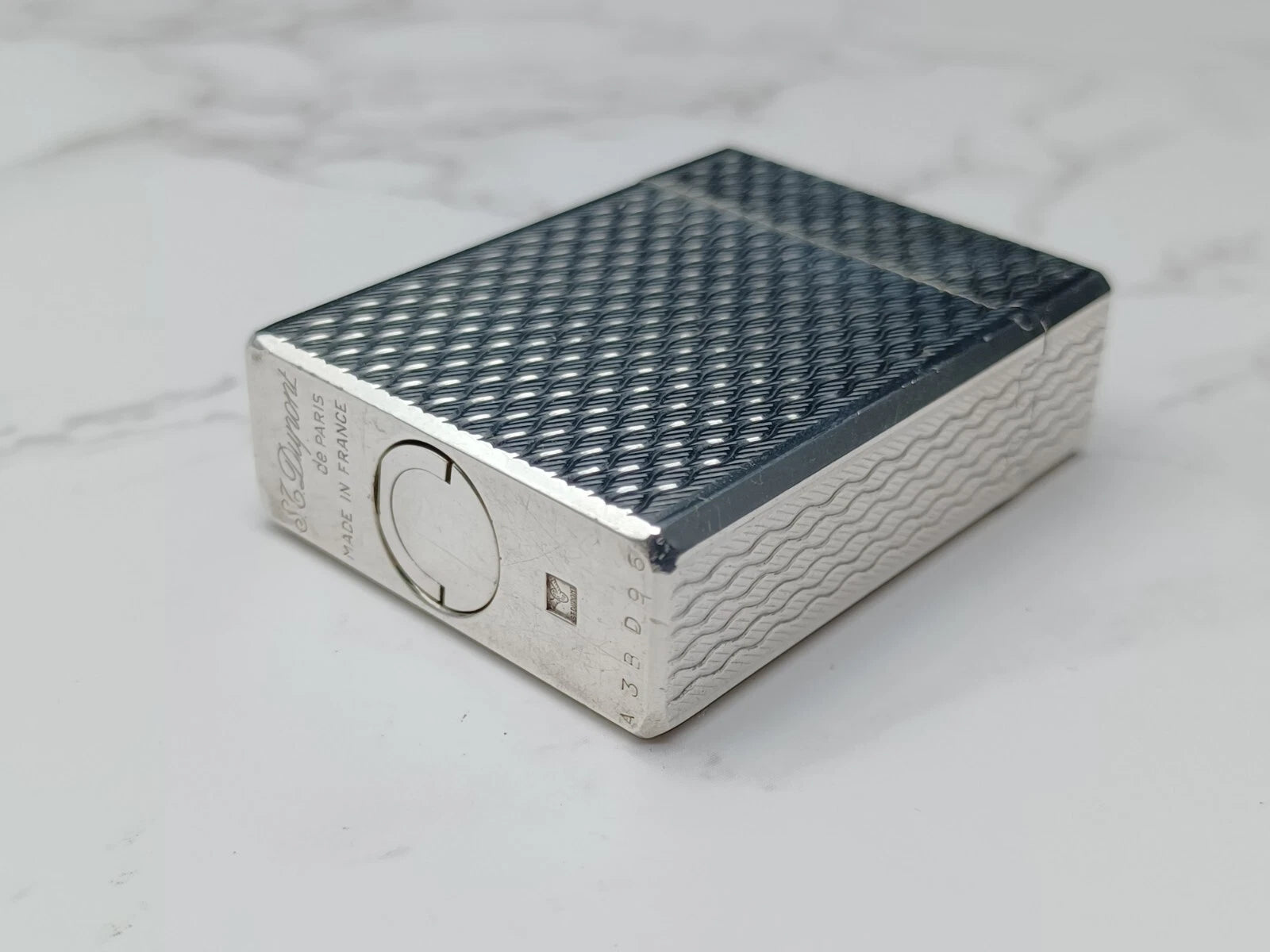 NICE S.T. DUPONT Line 1 / L1 BR Gas Lighter - Silver plated - Serviced-AC03-1763