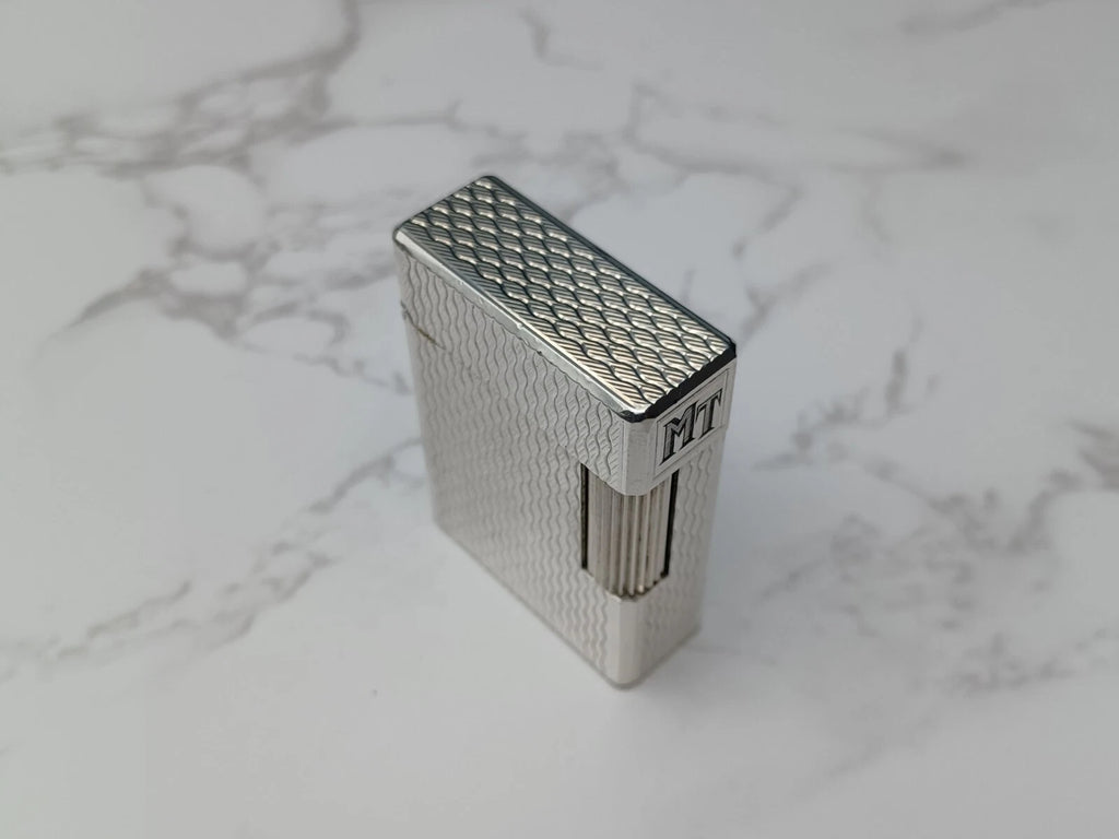 NICE S.T. DUPONT Line 1 / L1 BR Gas Lighter - Silver plated - Serviced-AC03-1763