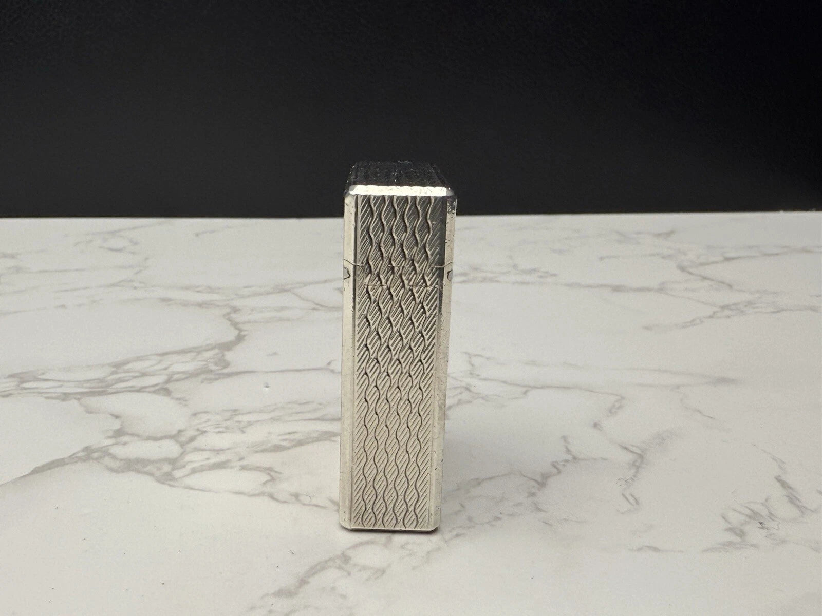 NICE S.T. DUPONT Line 1 / L1 BR Gas Lighter - Silver plated - Serviced-AL01-0845