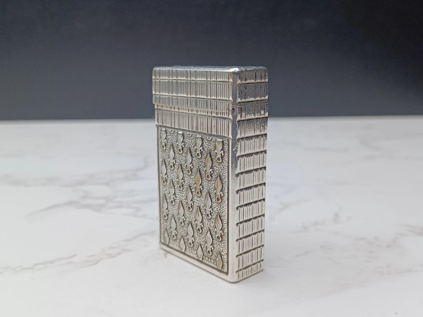 RARE S.T. DUPONT L1 BR DRAGO - Gas Lighter - Line 1 BR -Silver Plated -AG02-1794