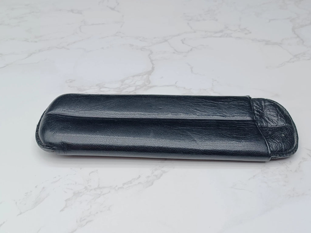 Nice vintage cigar case - Black leather - AM10-1581