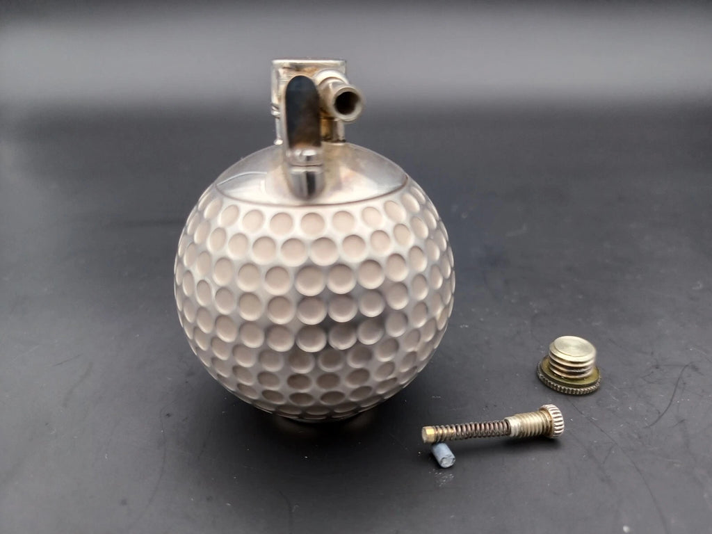 Rare antique Dunhill Golf Ball Petrol Lighter - Sterling Silver 925 - BA08-1495