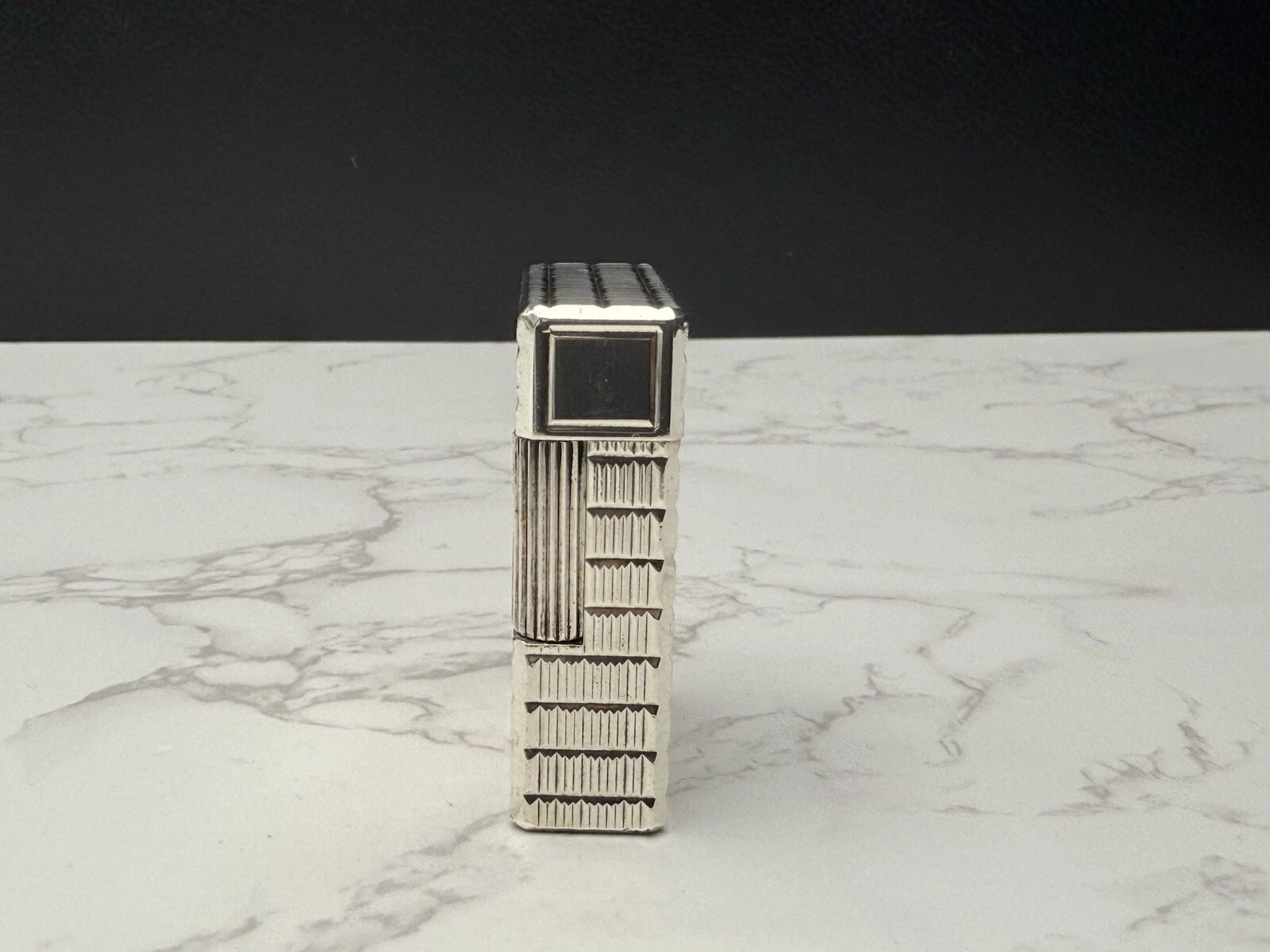 S.T. DUPONT Line 1 BR Gas Lighter - L1 BR - Small Model -Silver plated-AL13-1786