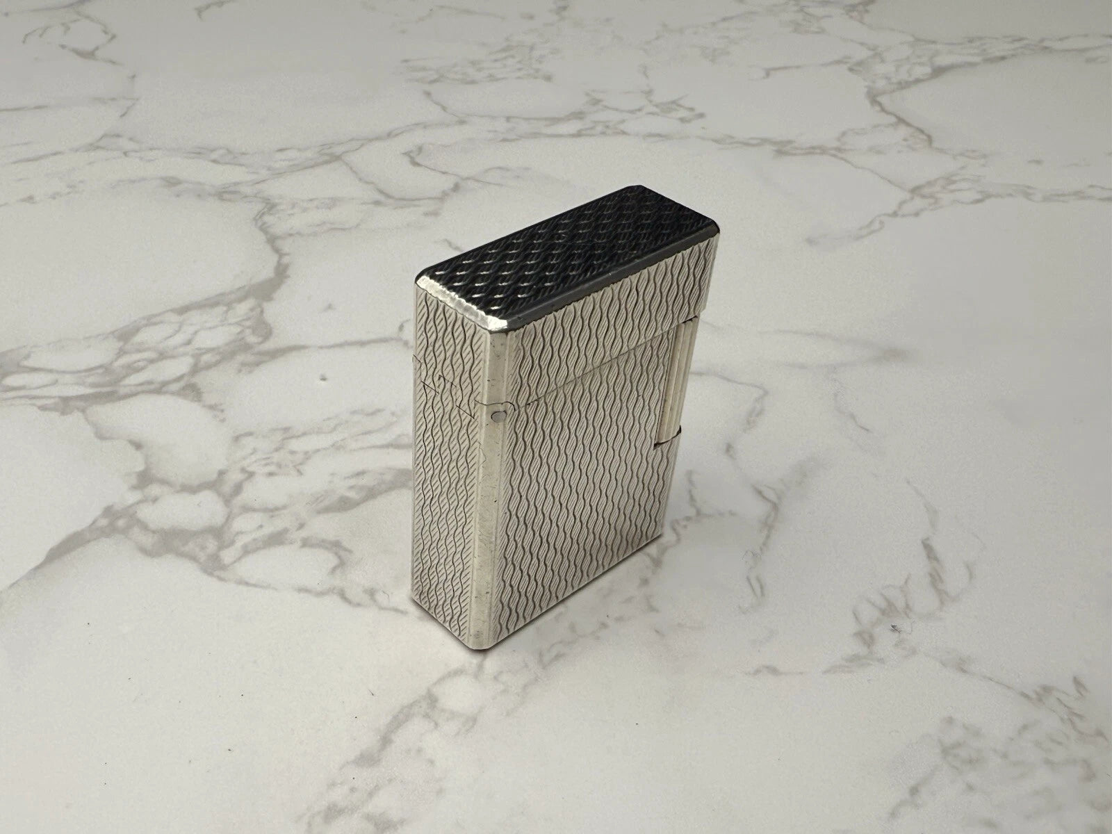 NICE S.T. DUPONT Line 1 / L1 BR Gas Lighter - Silver plated - Serviced-AL01-0845