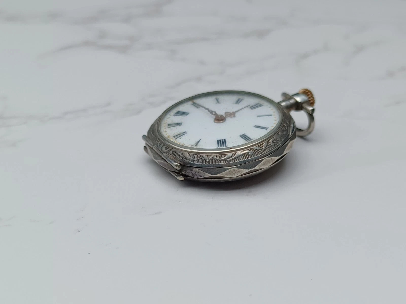 Antike vergoldete Taschenuhr aus massivem Silber