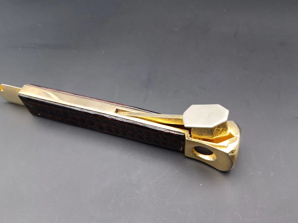 Nice Solingen Cigar Cutter - Brown Leather - Made In Germany - AG14-880