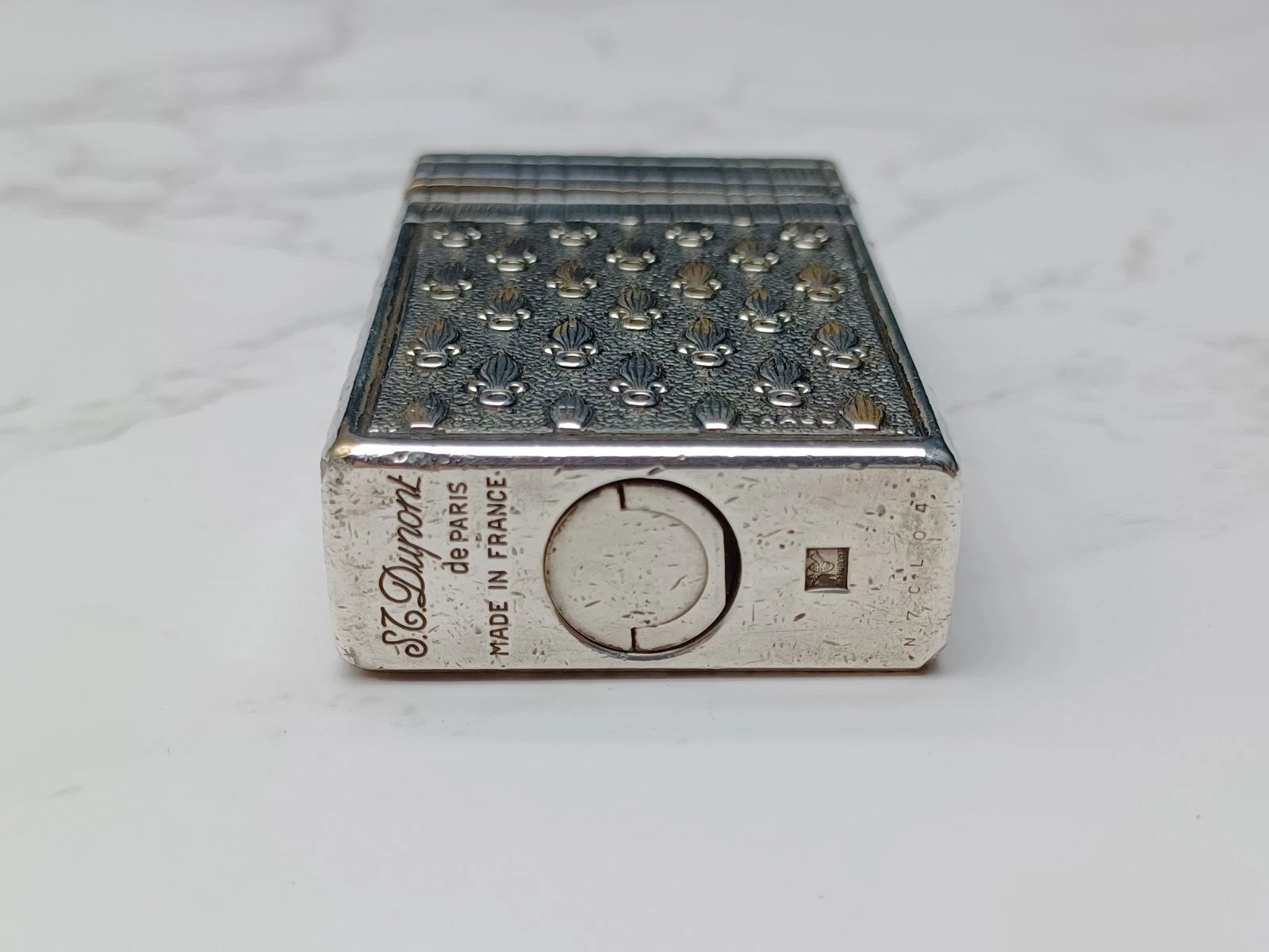 RARE S.T. DUPONT L1 BR DRAGO - Gas Lighter - Line 1 BR -Silver Plated -AG02-1794