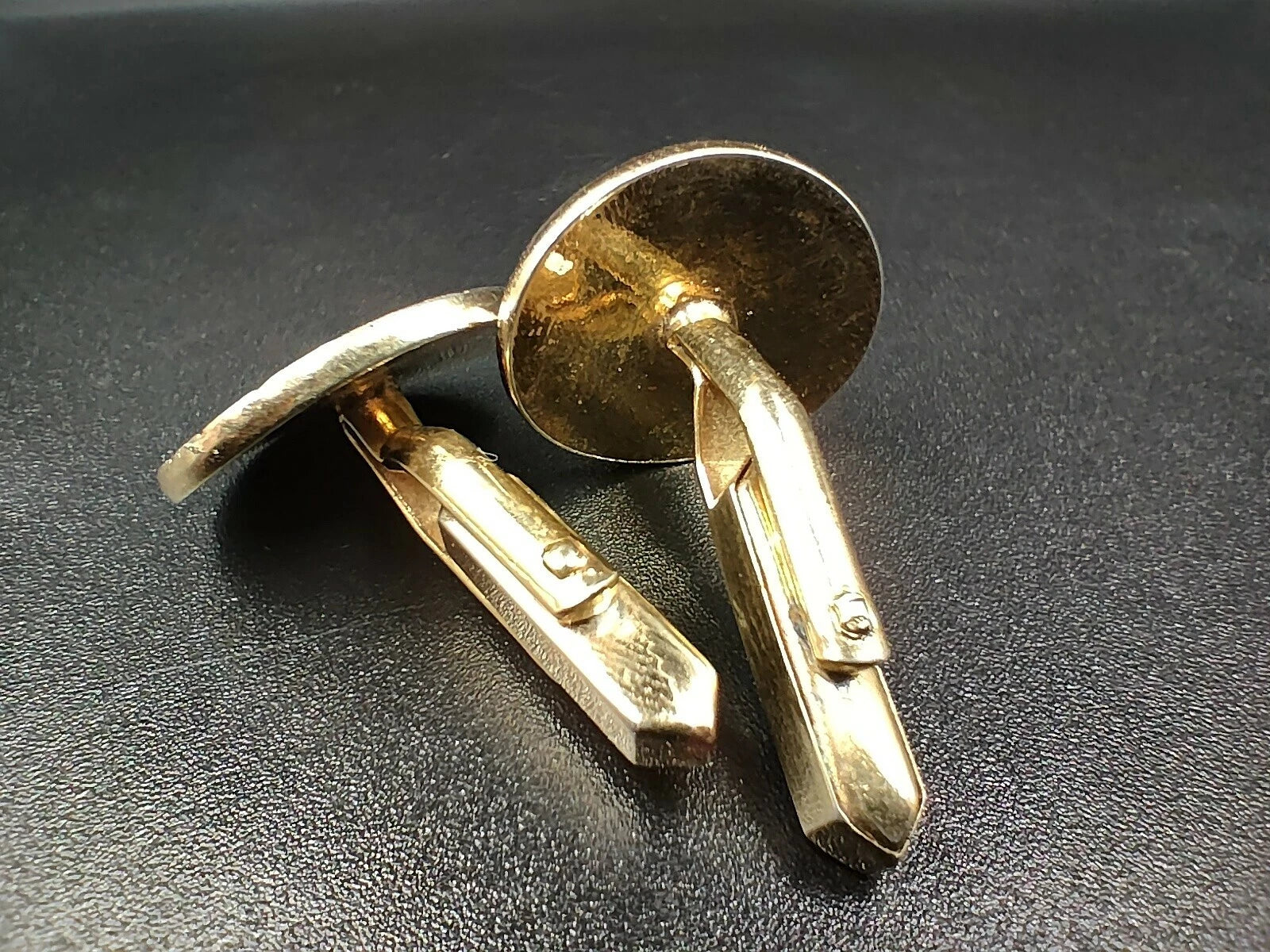 Boutons de Manchette Dorés Vintage Cérémonie – 1980s