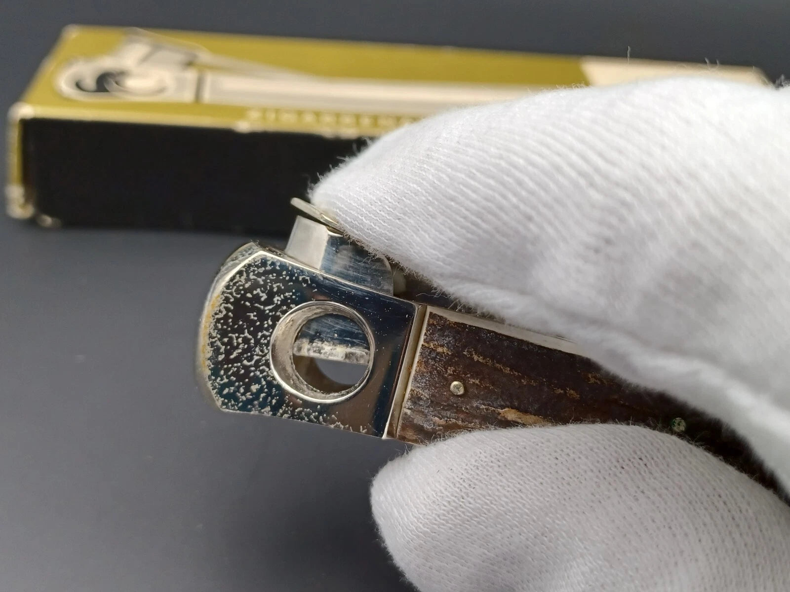 Nice Ibelo Cigar Cutter With Box - Horn - Made In Germany - AG14-1339