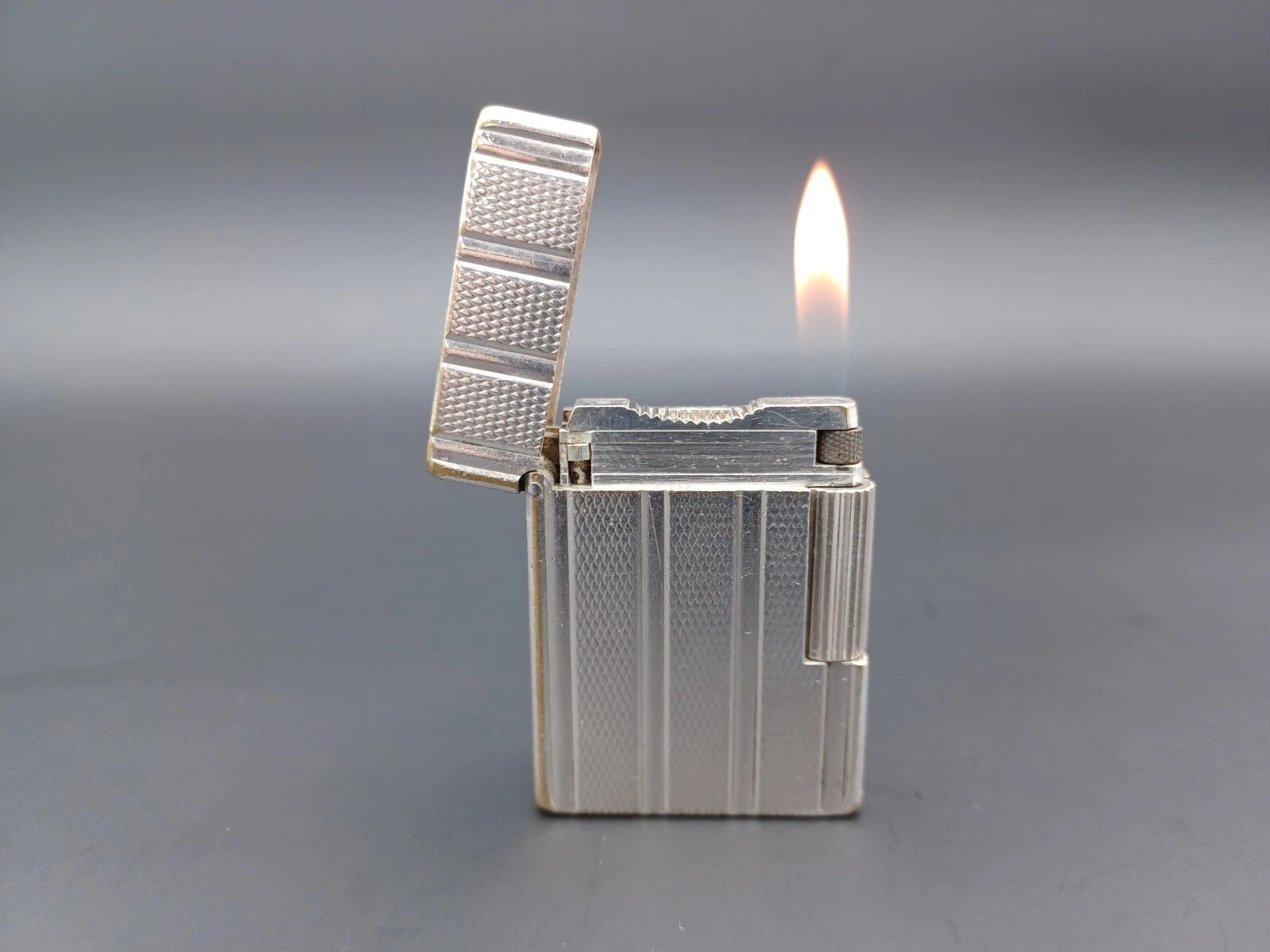 S.T. Dupont Line 1 BR Gas Lighter - Silver plated - Made In France - BA03-1466