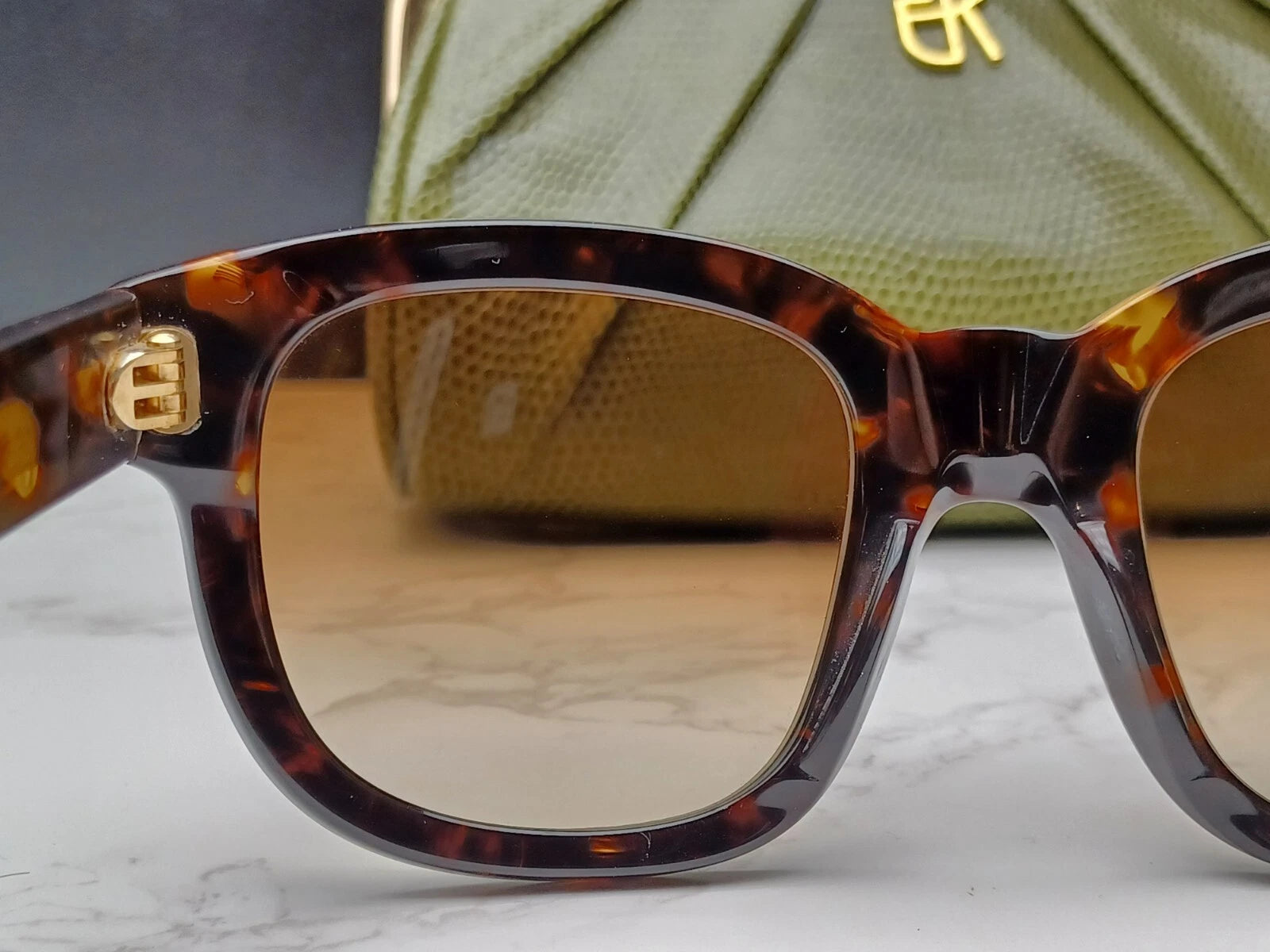 EMMANUELLE KHANH " VINTAGE " EK5051 - Brown Scale Sunglasses -New - Old Stock