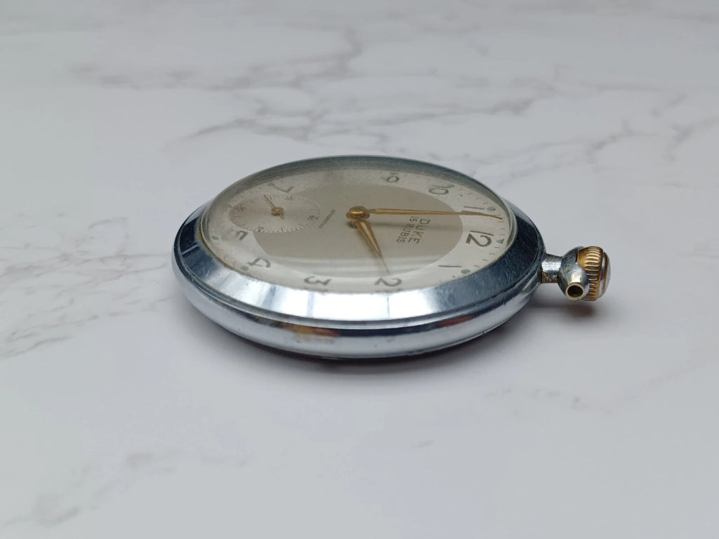 DUKE Taschenuhr - 15 Steine - Edelstahl - Funktionstüchtig - AE05-1673