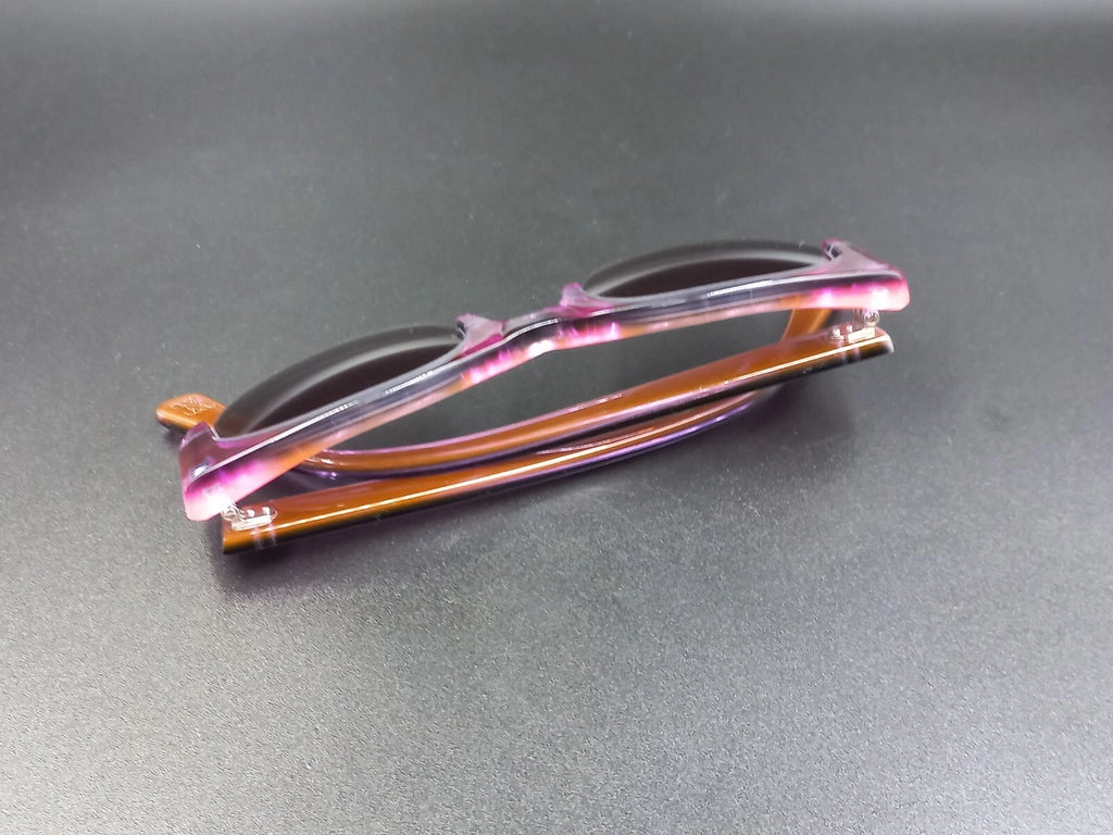 Nice KIRK & KIRK " Jenny " Pink Purple Sunglasses - With Case - New Old Stock ED