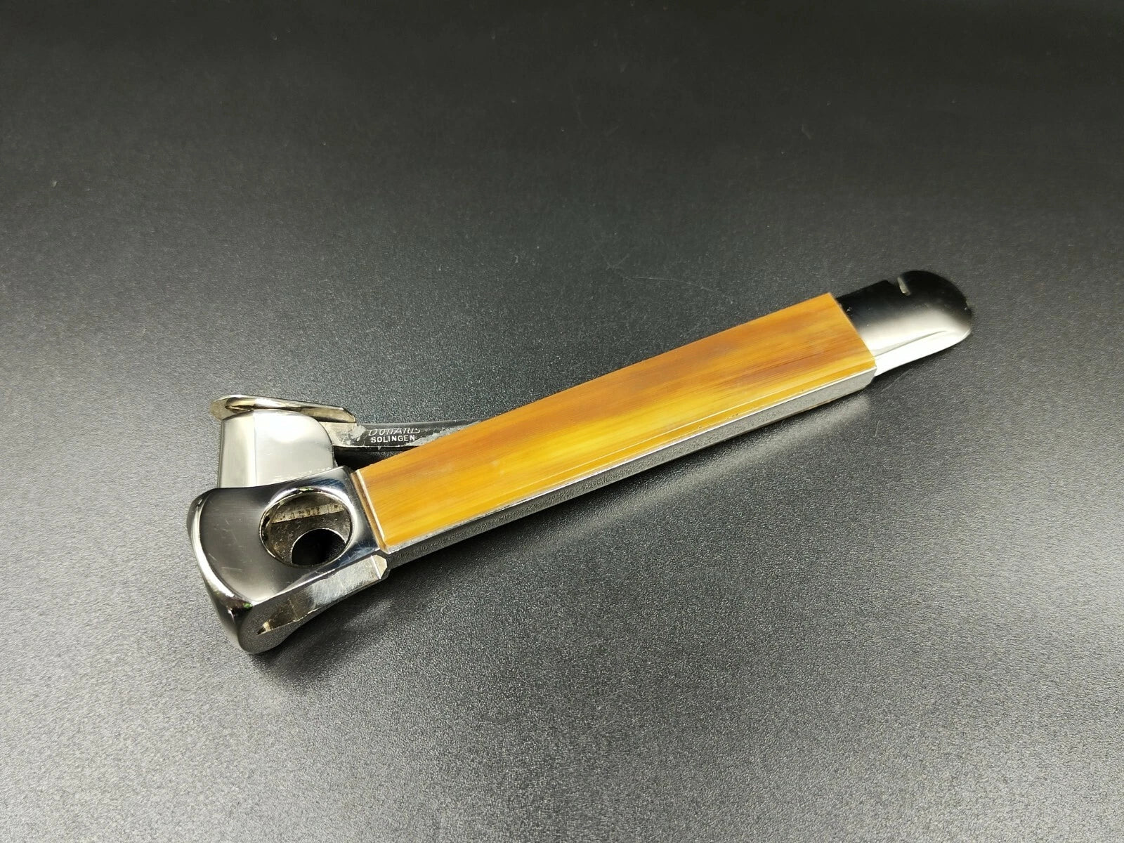 Schöner SOLINGEN "Donatus" DBGM - Zigarrenschneider - braunes Bakelit - 0647CO AM12