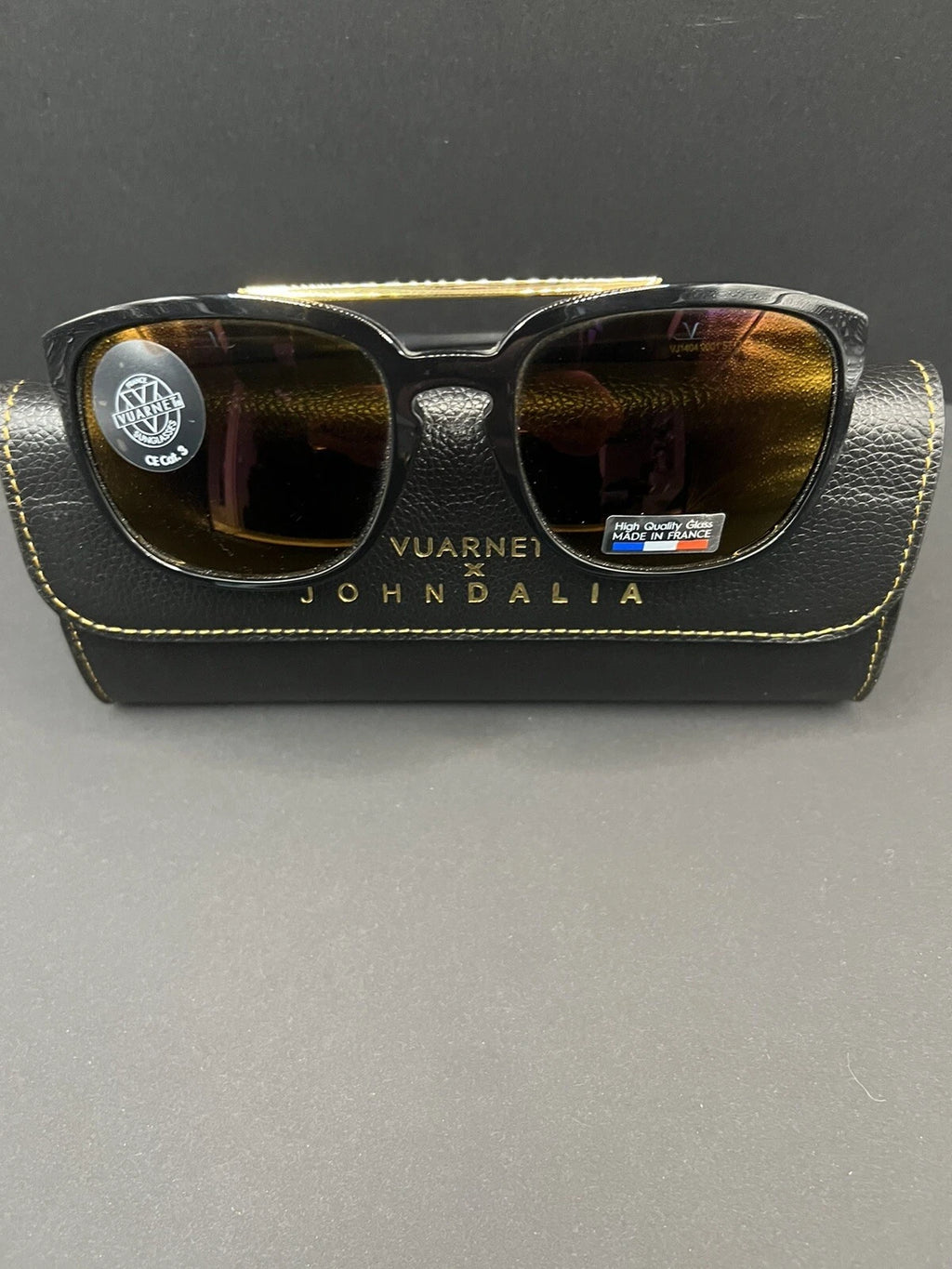 VUARNET Sunglasses - VJ 1404 by John Dalia - T57 - Black - Orange mirror ED