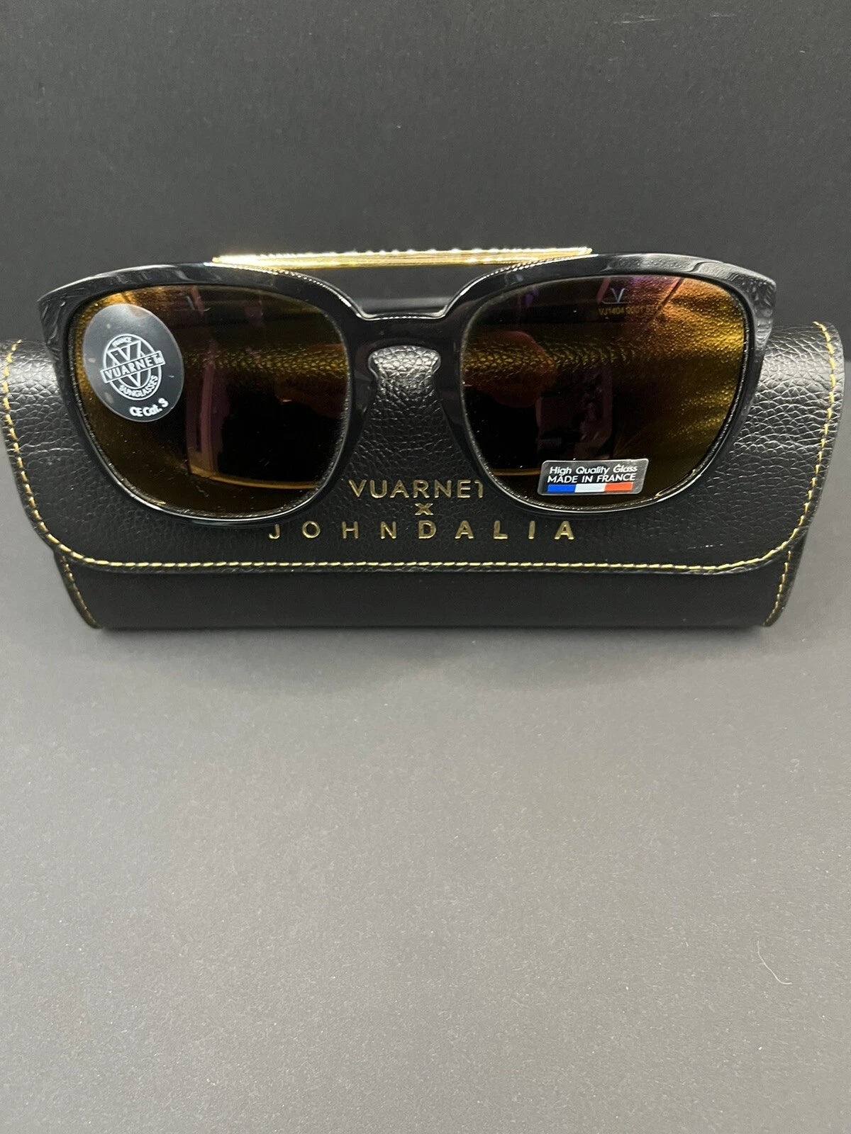 VUARNET Sunglasses - VJ 1404 by John Dalia - T57 - Black - Orange mirror ED