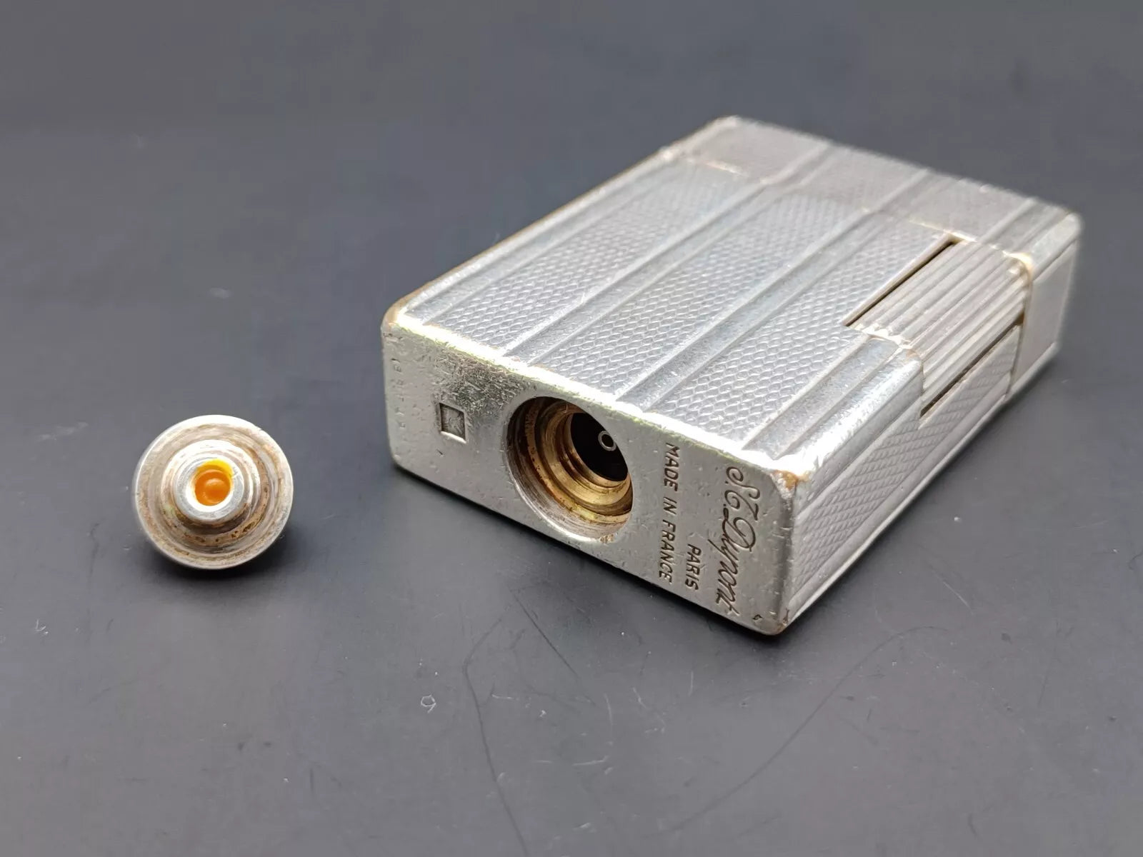 S.T. Dupont Line 1 BR Gas Lighter - Silver plated - Made In France - BA03-1466