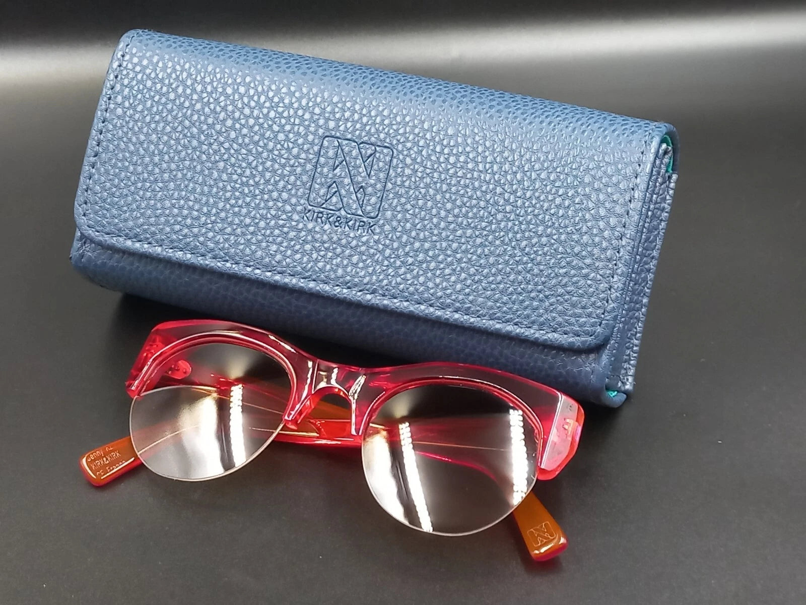 Nice KIRK & KIRK " Jenny " Red Sunglasses - With Case - New Old Stock - ED