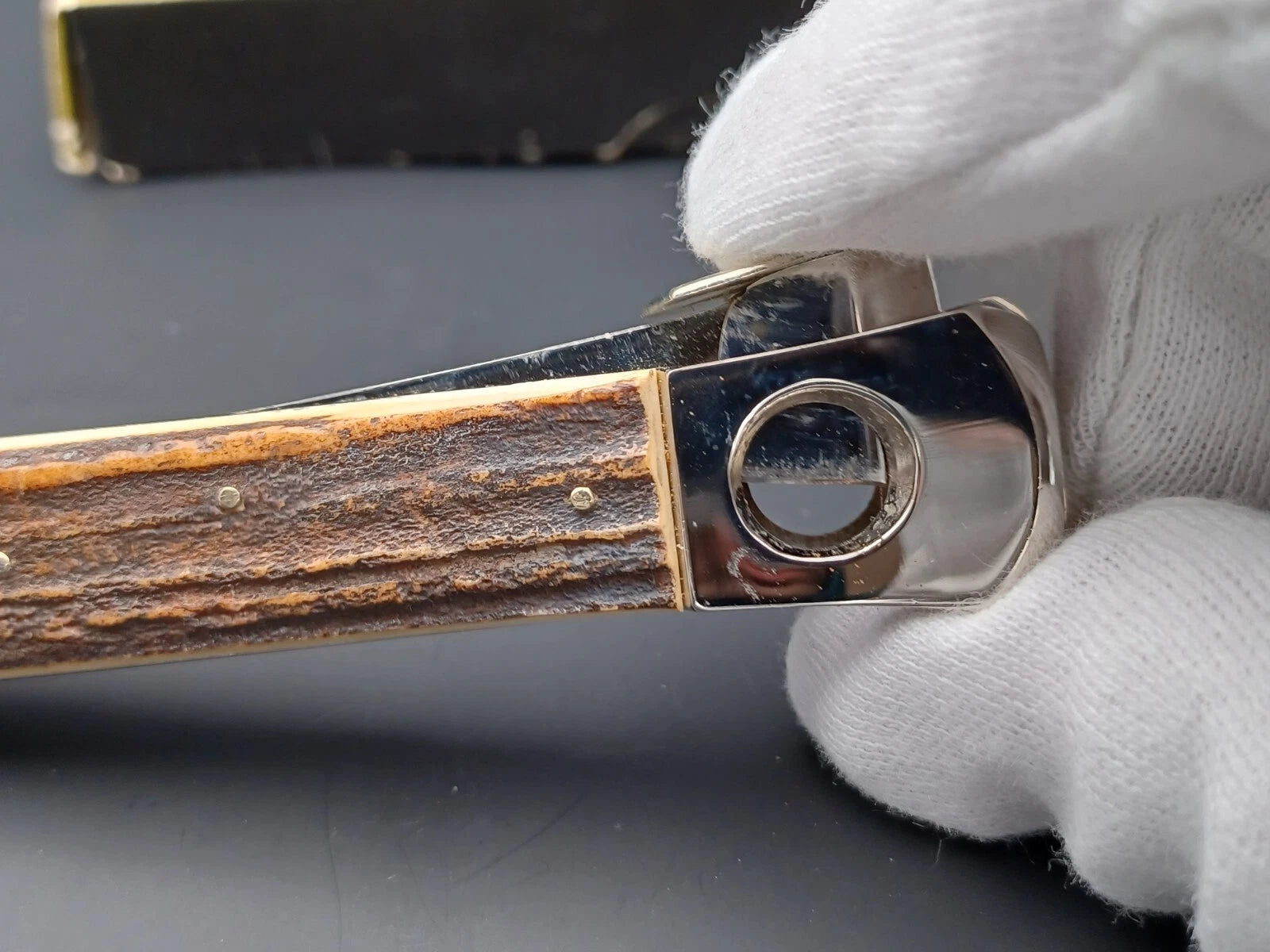 Nice Ibelo Cigar Cutter With Box - Horn - Made In Germany - AG14-1339