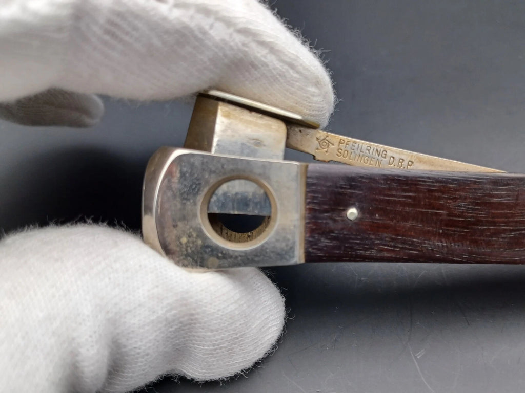 Vintage Solingen Cigar Cutter - Wood - Made In Germany - AS02-719