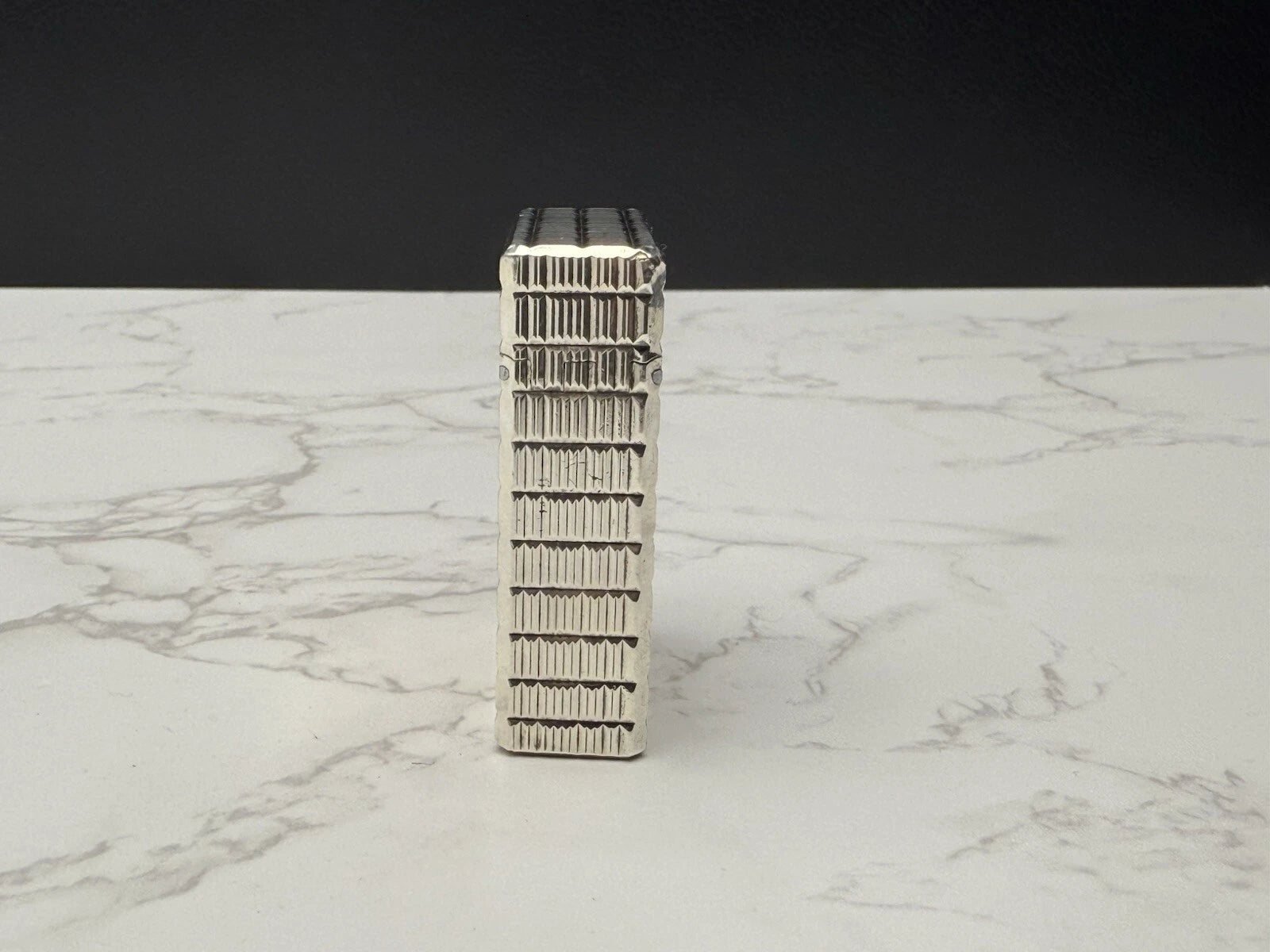 S.T. DUPONT Line 1 BR Gas Lighter - L1 BR - Small Model -Silver plated-AL13-1786