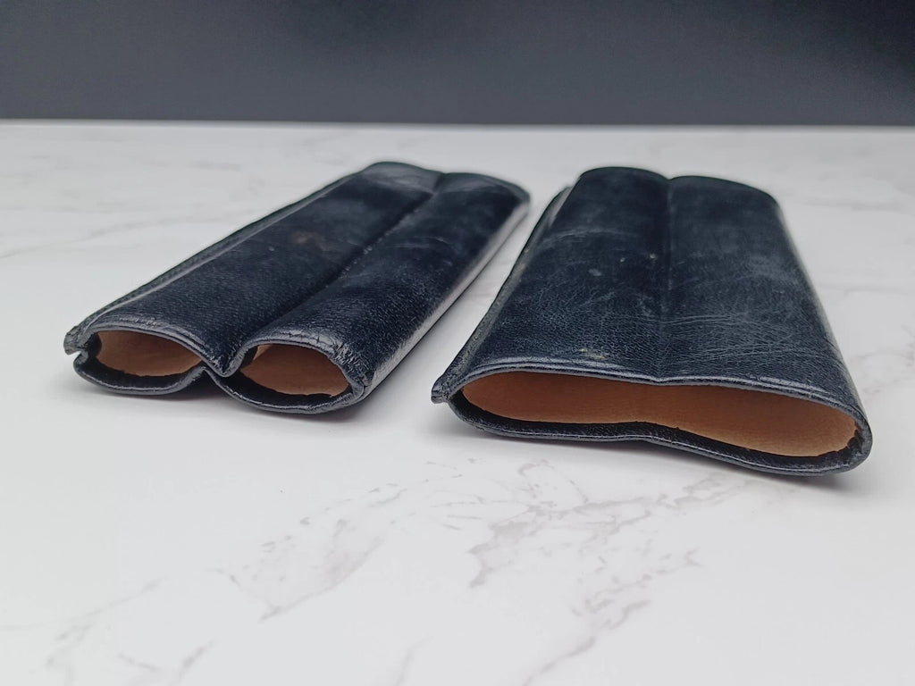 Nice vintage cigar case - Black leather - AM10-1581