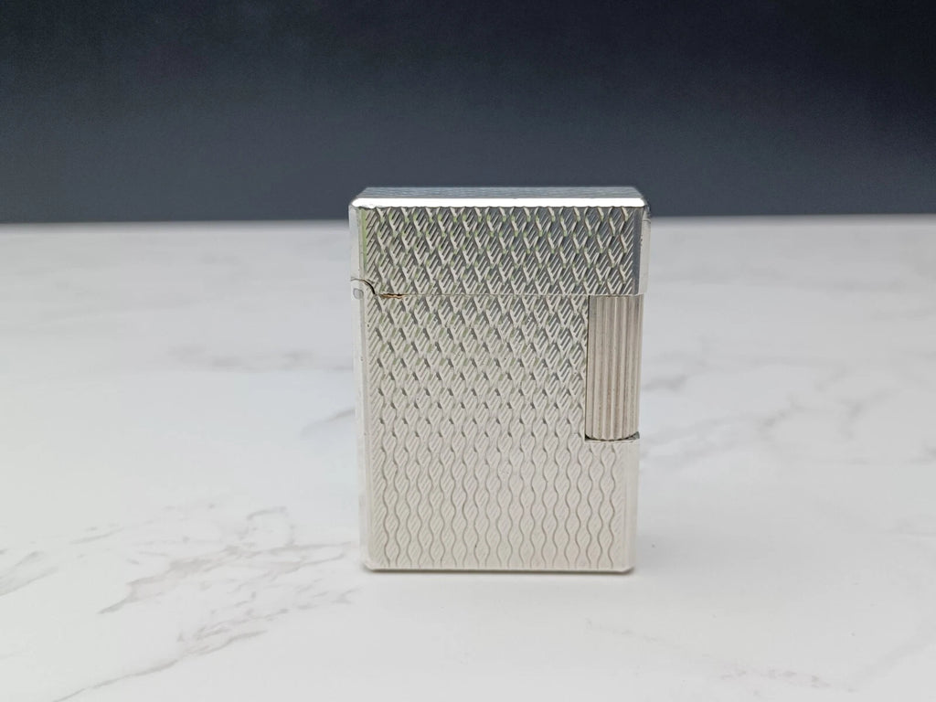 NICE S.T. DUPONT Line 1 / L1 BR Gas Lighter - Silver plated - Serviced-AC03-1763