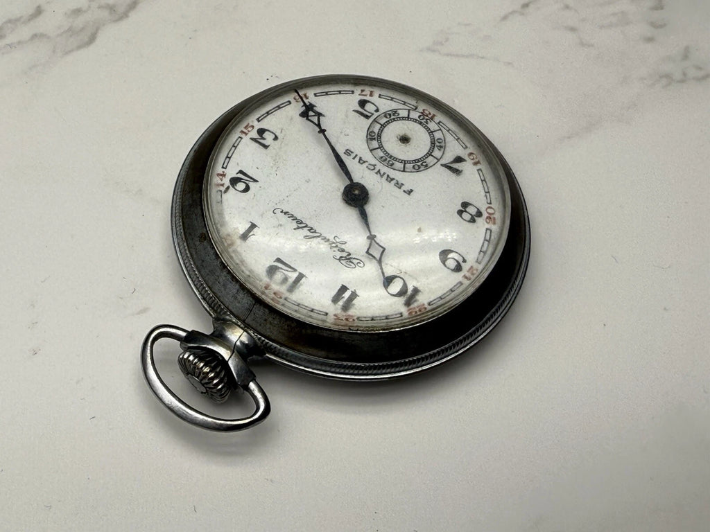 Schöne Chronometer-Taschenuhr - Stahl - Hergestellt in Frankreich - Funktioniert nicht -AF08-1675