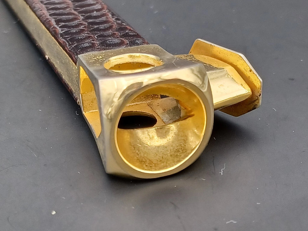 Nice Solingen Cigar Cutter - Brown Leather - Made In Germany - AG14-880