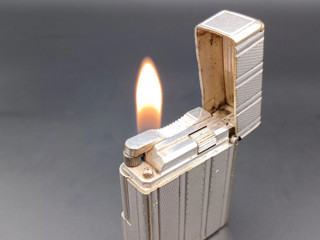 S.T. Dupont Line 1 BR Gas Lighter - Silver plated - Made In France - BA03-1466