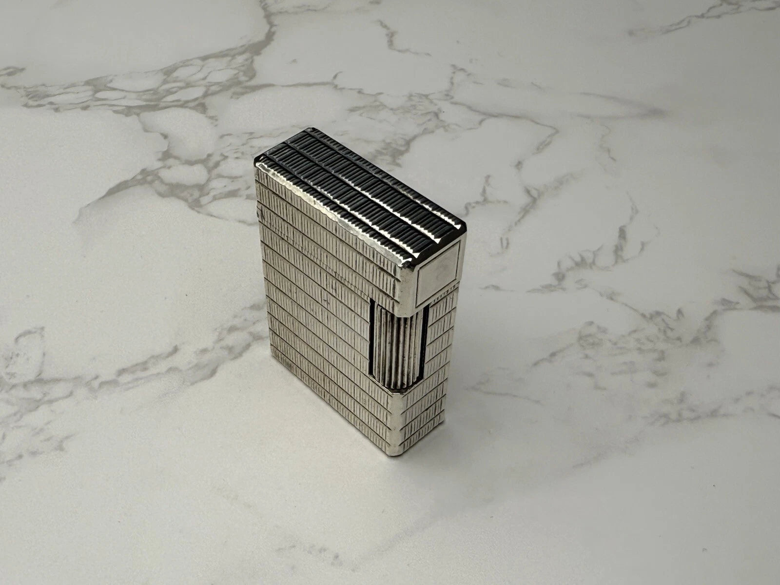 S.T. DUPONT Line 1 BR Gas Lighter - L1 BR - Small Model -Silver plated-AL13-1786