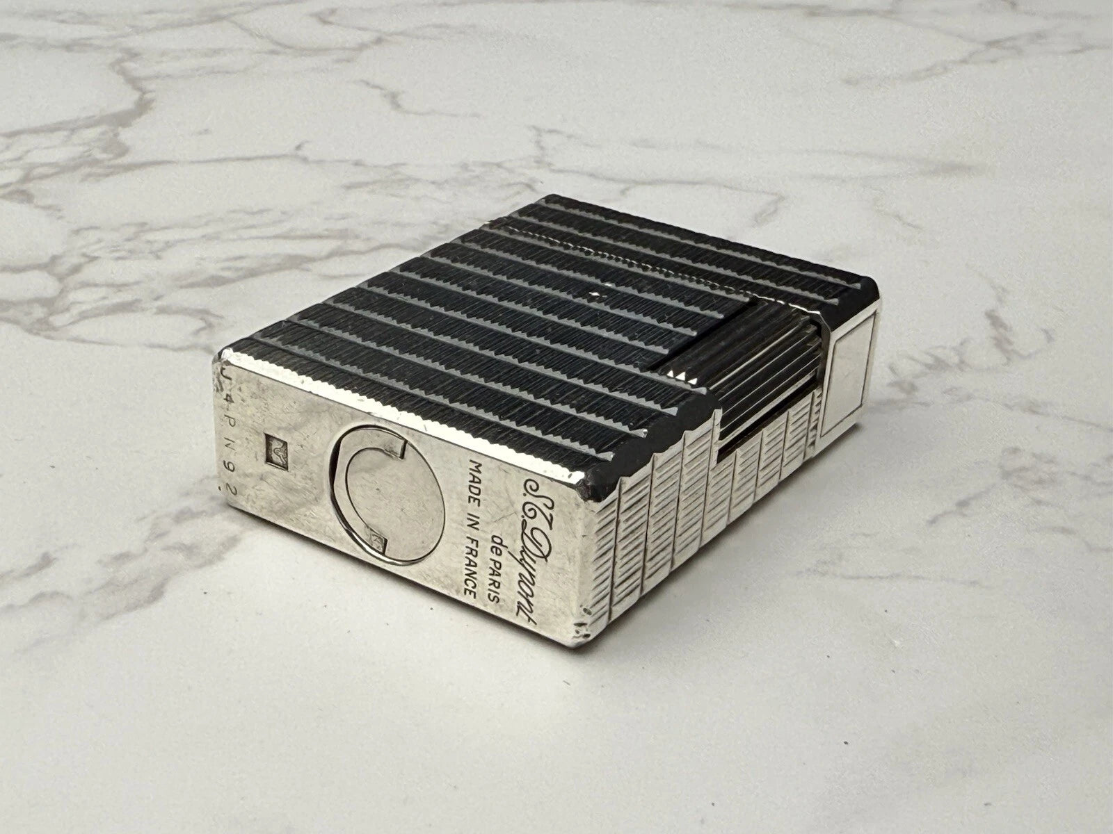 S.T. DUPONT Line 1 BR Gas Lighter - L1 BR - Small Model -Silver plated-AL13-1786